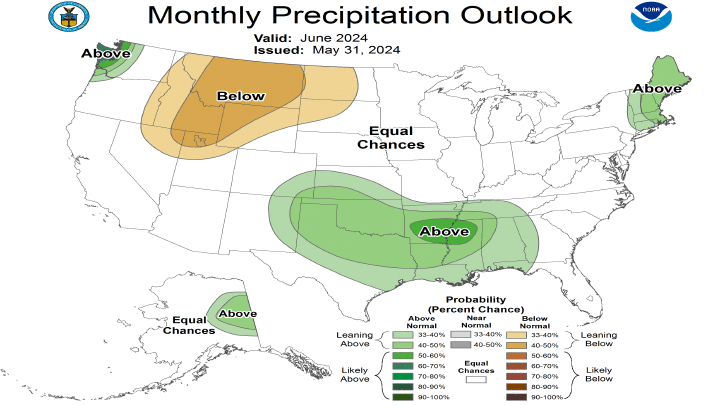 Monthly Precipitation Outlook Map of U.S.